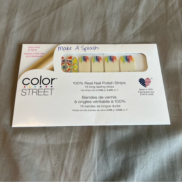 *Exclusive* Color Street: Make a Splash | Rainbow Multicolor Swirl Summer White - Picture 3 of 8